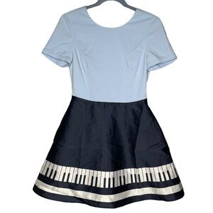 Color Mikibana piano dress NWT skater bow back blue women’s size medium novelty